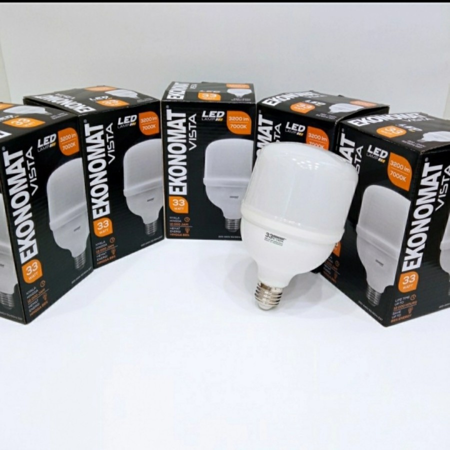 Lampu Ekonomat VISTA Kapsul 33watt 33w Bohlam Dop LED 7000k Putih
