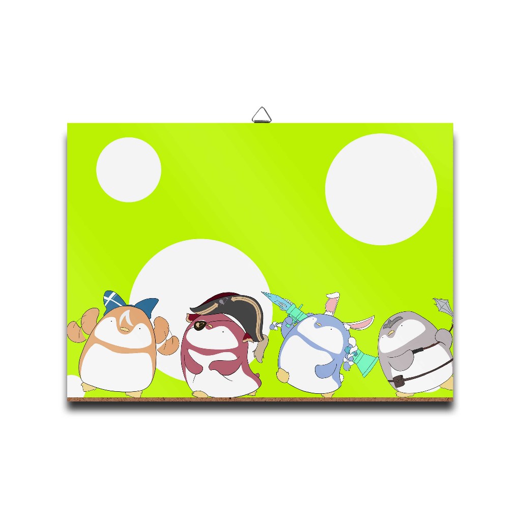 Poster dinding kayu anime vtuber HOLO JP PENGUIN DOLL GEN 3-HOLO JPmaterial MDF