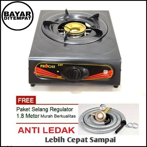 Kompor Gas progas 1 Tungku / Kompor Gas 1 Tungku & FREE Selang gas Paket Regulator