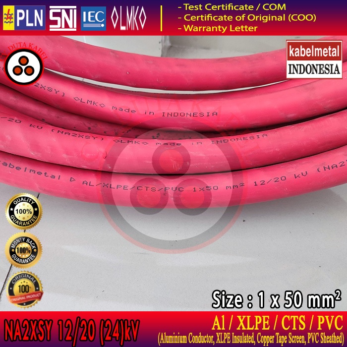 Kabel NA2XSY 1x50 mm2 20kV METAL /1x50 mm/1 x 50 mm2/1 x 50 mm/1x50/1 x 50