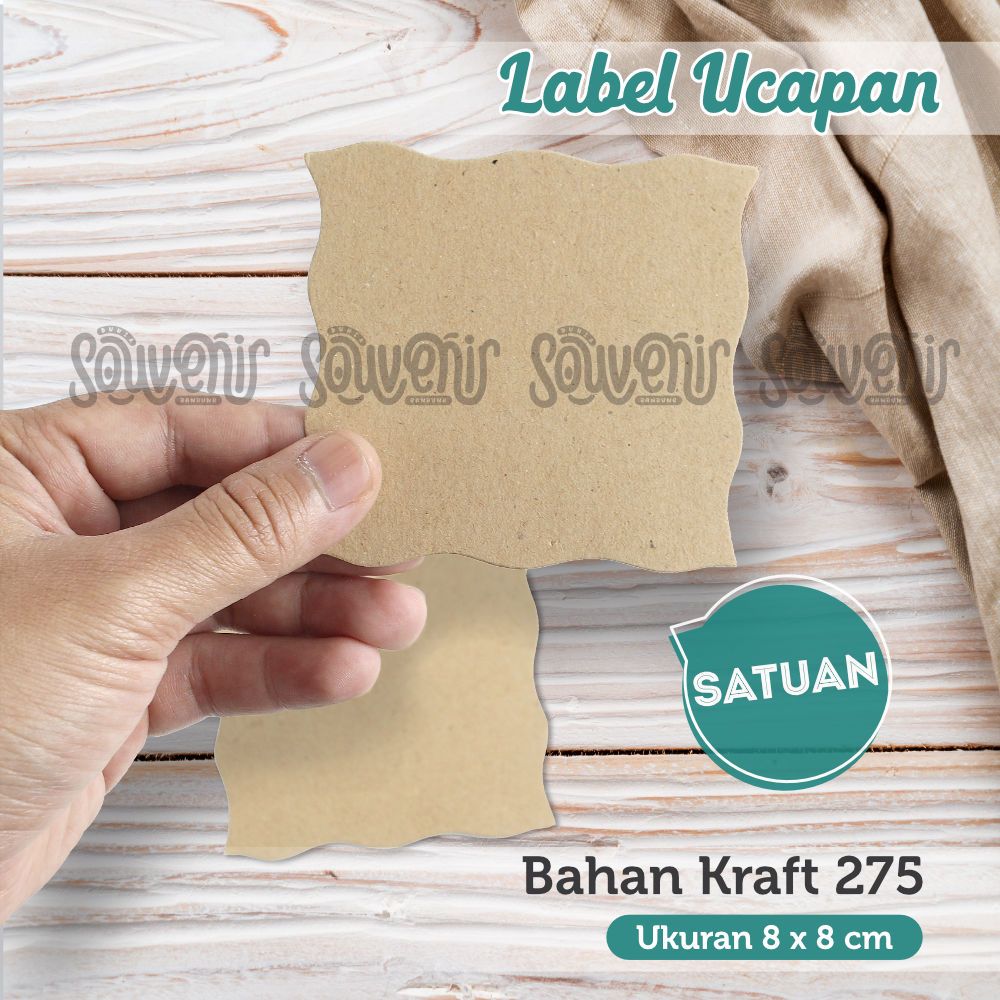 

Label Ucapan Motif gelombang Uk. 8x8 cm Bahan Kraft Polos