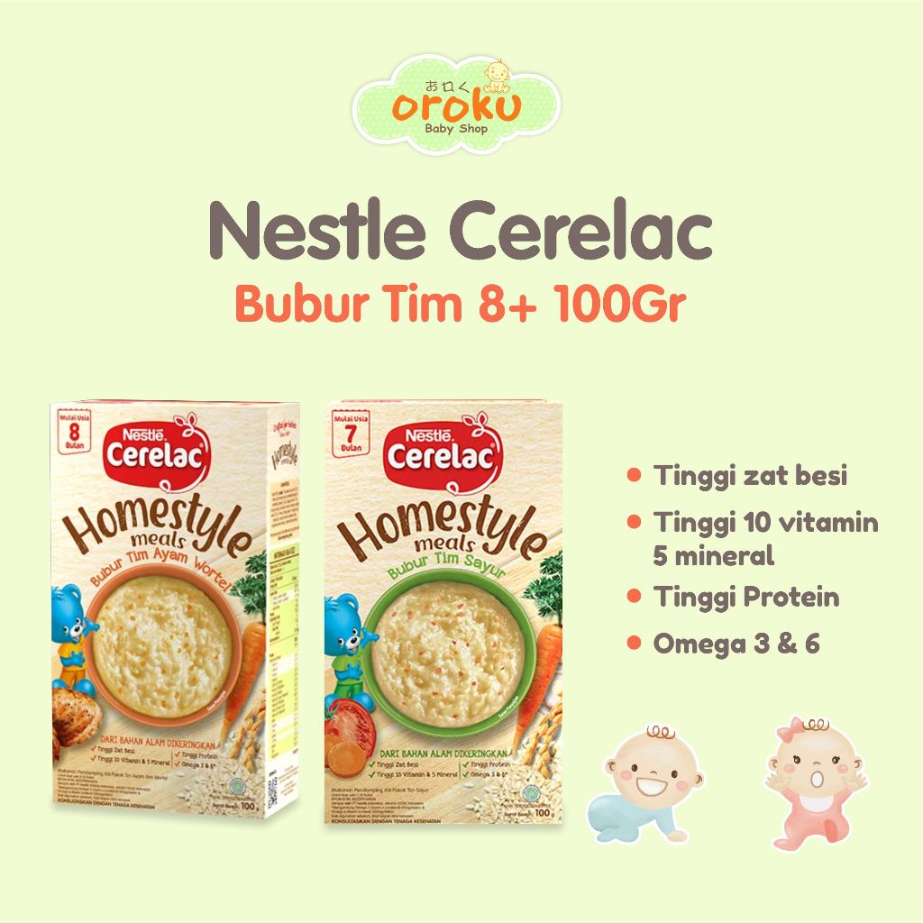 CERELAC HOMEMADESTYLE BUBUR TIM 8+ 100GR / BUBUR BAYI 8 BULAN