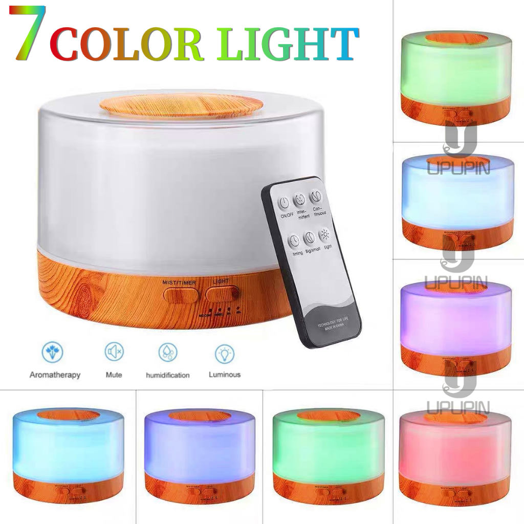 UPUPIN Humidifier Diffuser Air Purifier Aromaterapy 700ML FREE Essential Oil 7 Warna LED + Remote Garansi 365 hari