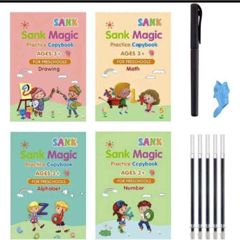 

buku edukasi anak magic paket 4 buku + pen + 4 refill