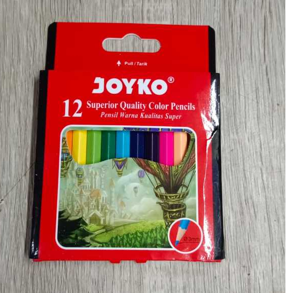 

Pensil Warna Pendek 12 Warna Joyko CP-102