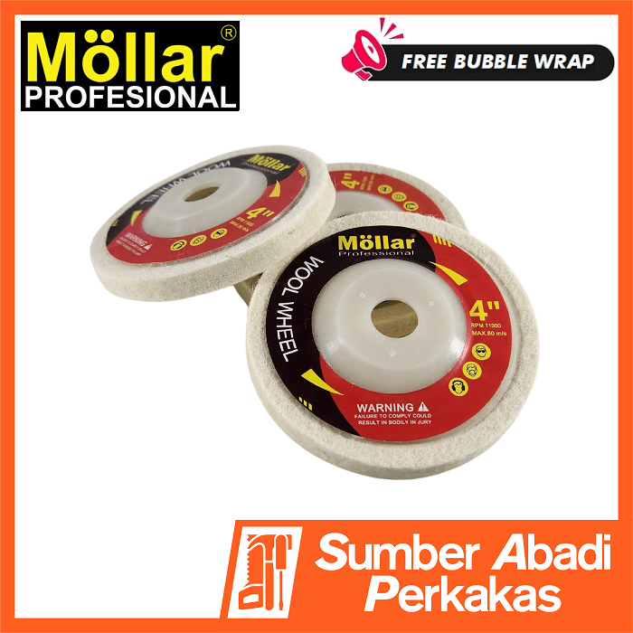 MOLLAR Woolen Disc 4 Inch Grinding Wool Disc Grinder Wheel Gerinda Gurinda Polisher Poles Stainless