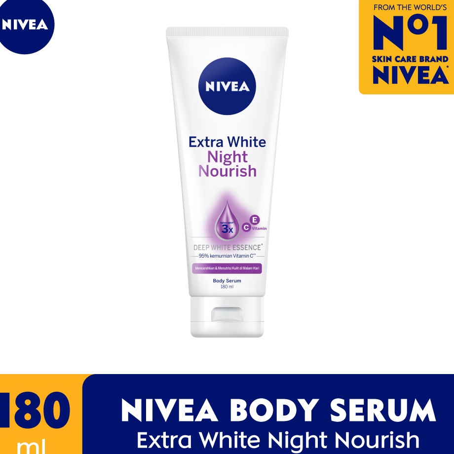 Laris ORIGINAL NIVEA Extra White Night Nourish Body Serum 180 ml - Nivea Body Serum - Body Lotion