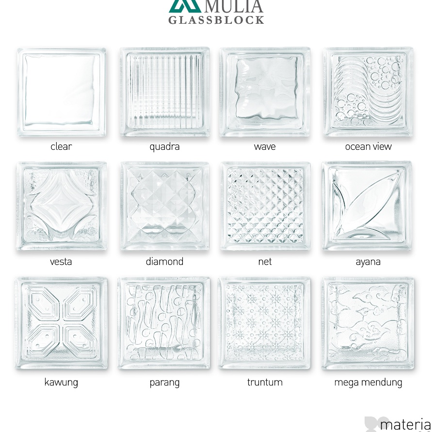 SALE GLASS BLOCK MULIA MOTIF / GLASSBLOCK DINDING