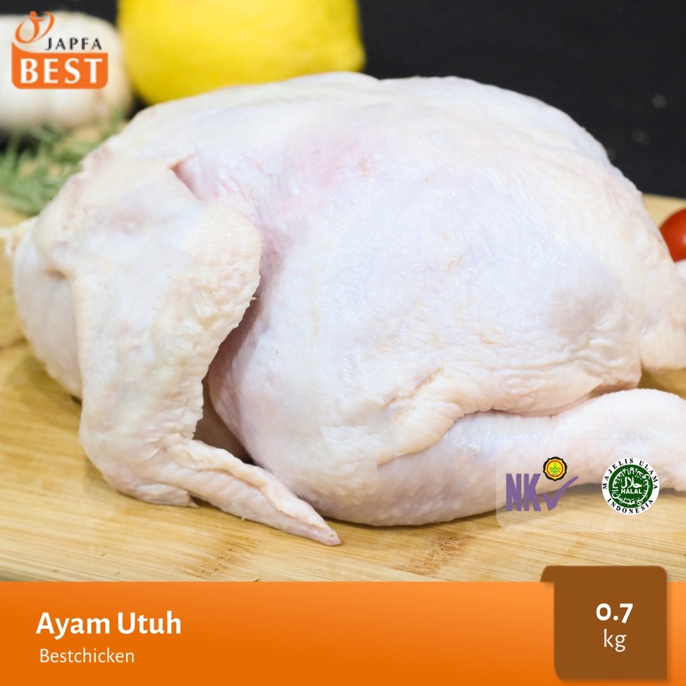 

KODE UZU193 Ayam Karkas Broiler / Ayam Potong Utuh JAPFA BEST 700 gram / 0.7 kg