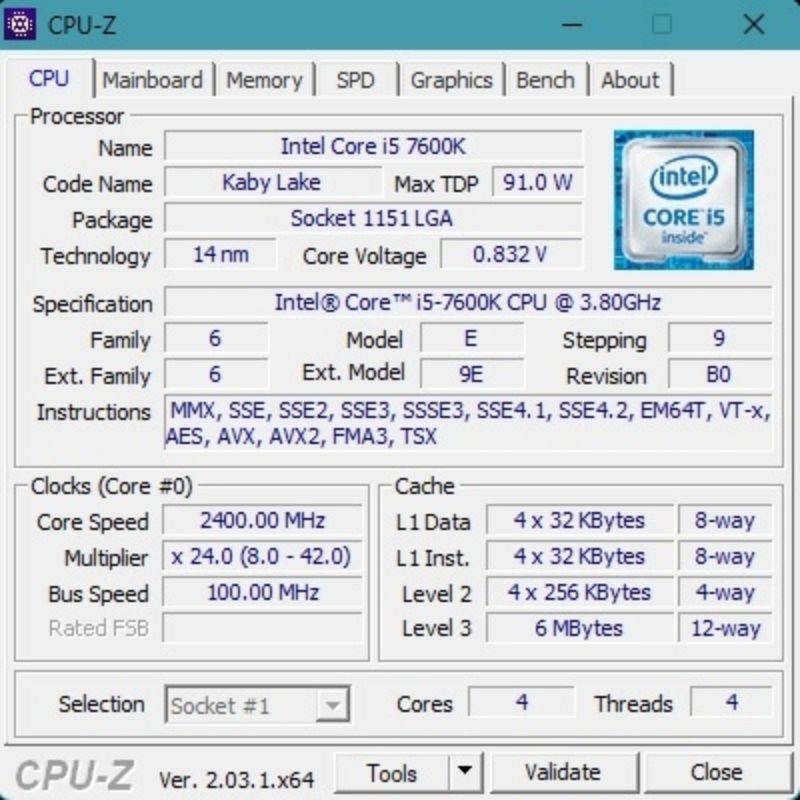 Core i5 7600K LGA 1151