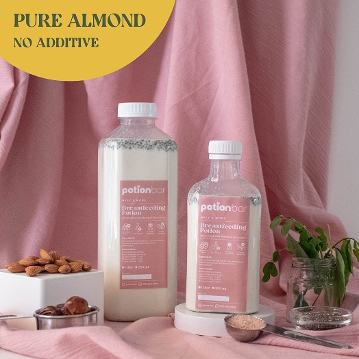 

K6Y Breastfeeding Potion - Pure Almond Milk dengan Extra Daun Katuk, Daun Kelor, Kurma & Chia Seed ➮Kirim Sekarang