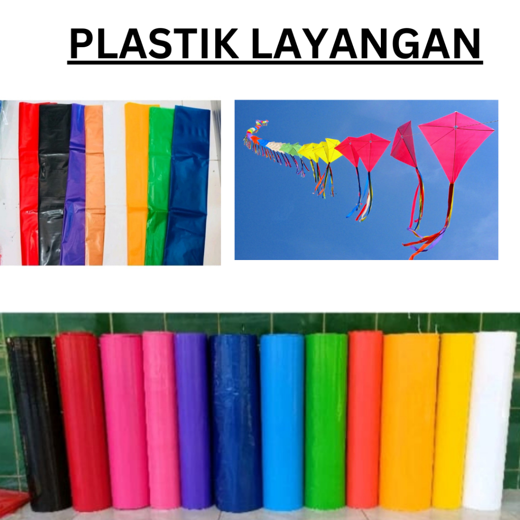 Plastik Layangan Tebal lebar 120cm (per 5 meter), Plastik Layang Warna Warni, Plastik Lembaran PE Te