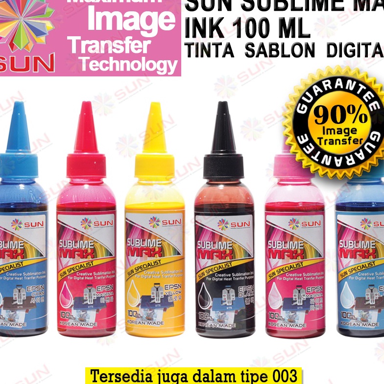 Segera Dapatkan Tinta Epson 664 / 673 Sablon Sublim Photo Korea Terbaik - SUN Sublime Max Ink 100 ml