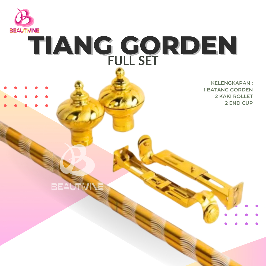 Batang Gorden Full SET Ukuran 1 Meter / Besi Gorden / Tiang Gorden