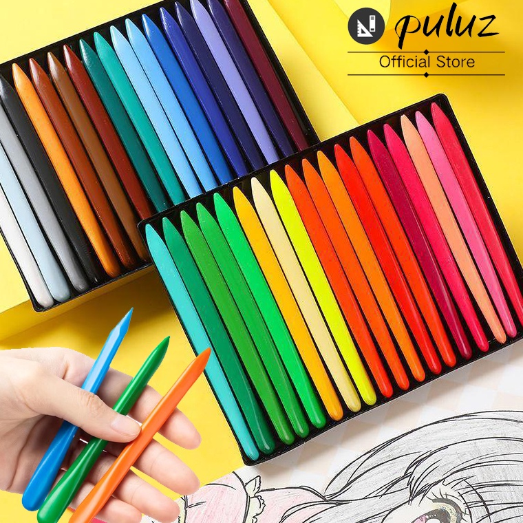 

42 【Puluz】 HIGH QUALITY Crayon Lab Non Toxic Crayon Triangular Crayon Lab Triangle Crayon Plastik Anti Kotor Tangan 4894