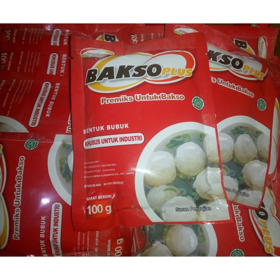 

Dijual Murah Tepung Premiks Bakso / Baksoplus Ajinomoto 100 gram / Bakso plus Ajinomoto 100 gram