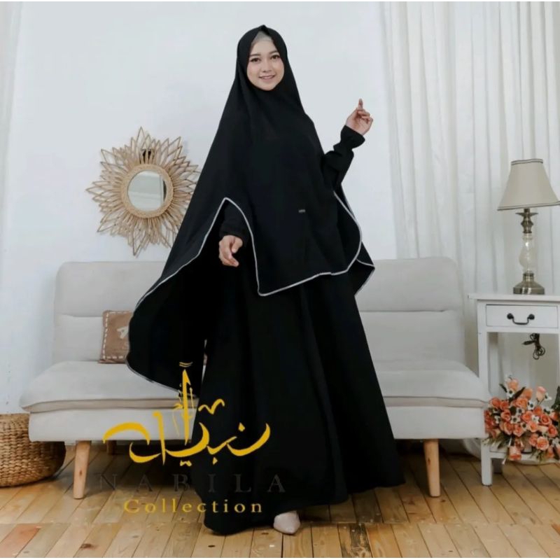 { F. B. M } GAMIS SABRINA SYAR'I 3 IN 1.FASHION MUSLIM GAMIS SYAR'I SET KHIMAR CADSAR REALPICT 100%