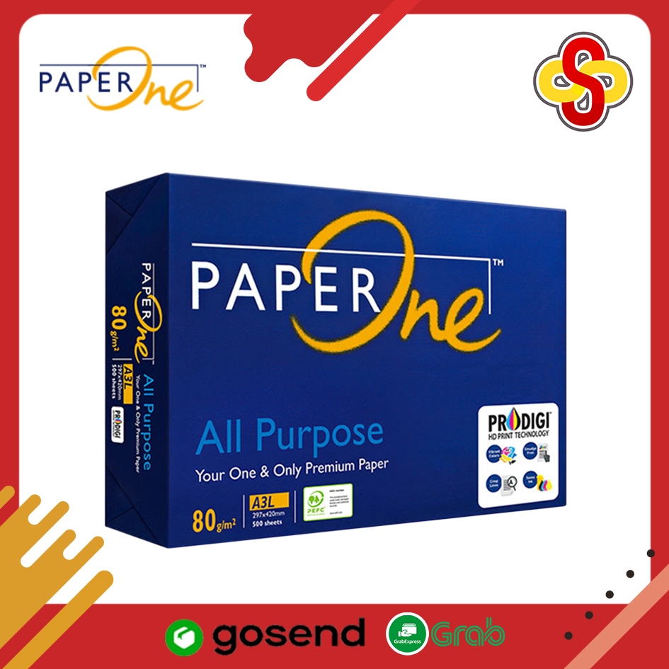 

Kertas HVS / Print / Fotocopy Paper One A3 80 gr 1 Rim (297 x 420 mm) Isi 500 Lembar