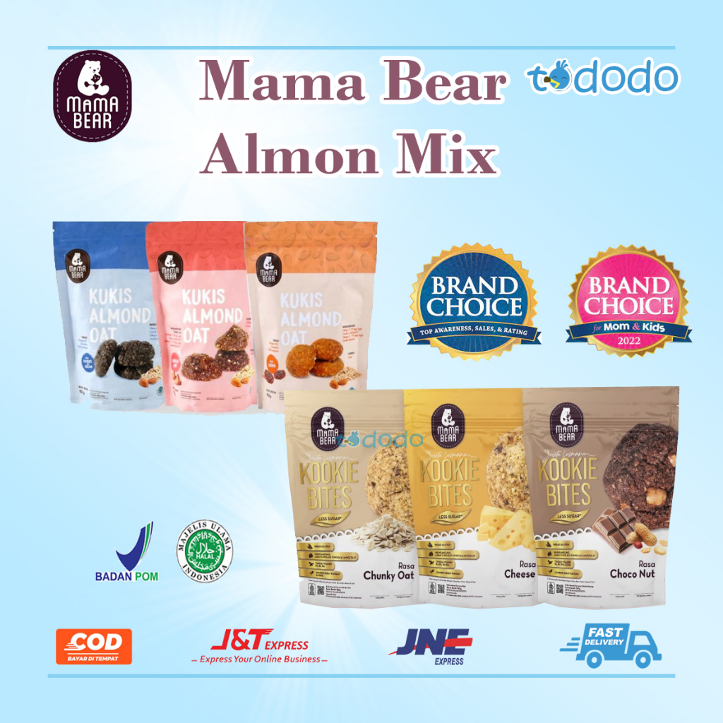 Snack Pelancar ASI Mama Bear Kukis Almond Oatmeal / ASI BOOSTER