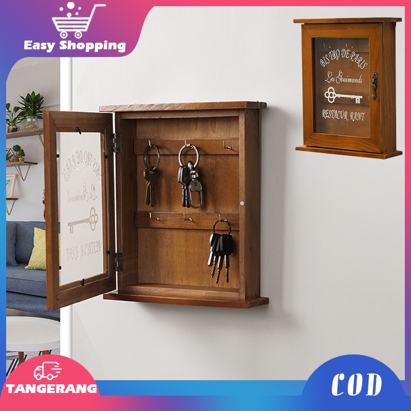 Box Tempat Kunci Dinding London Kayu Key Box Key Organizer Gantungan Kunci Tempel