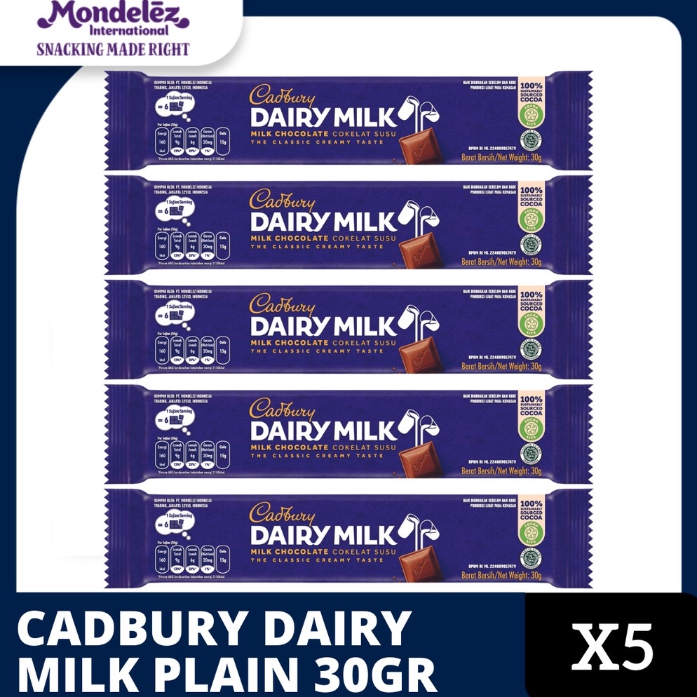 

Buru@n Beli Cadbury Dairy Milk Chocolate Original Regular Untuk Camilan 30g x 5 Terlarizzz