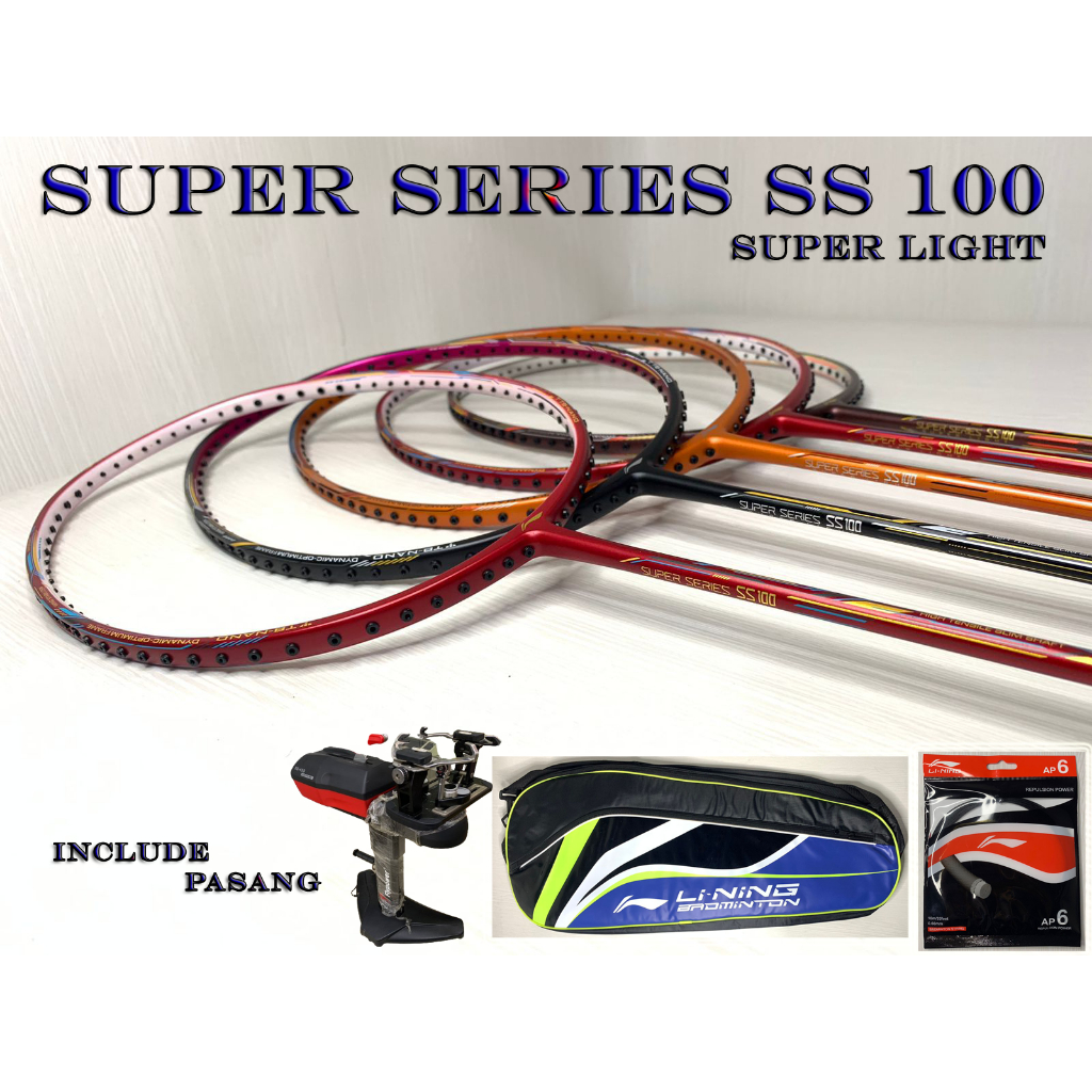 Raket badminton lining ss 100 light super lite original fullset