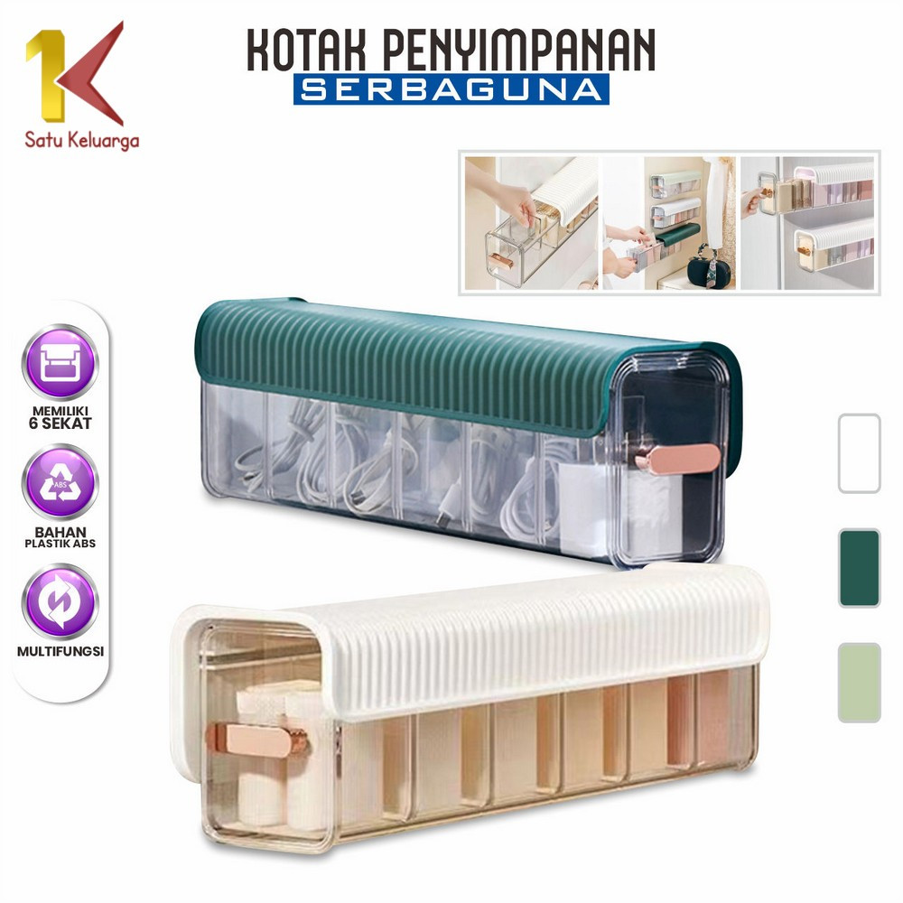 Satu Keluarga Kotak Penyimpanan Serbaguna Tempel Dinding C971 Rak Bumbu Kotak Kaos Kaki Celana Dalam