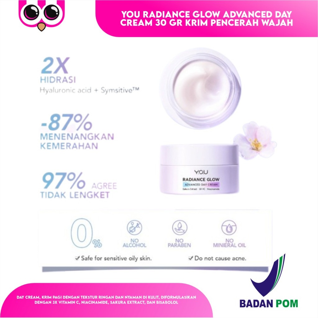 YOU RADIANCE GLOW ADVANCED DAY CREAM 30 GR KRIM PENCERAH WAJAH