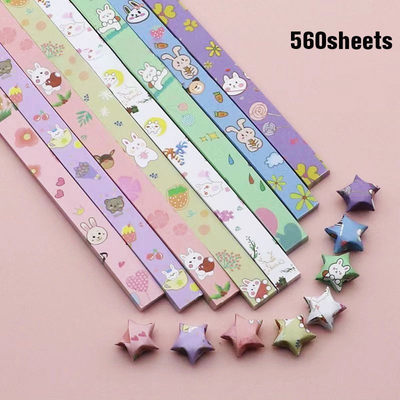 

Update - 420 Pcs Glow/Rainbow Kertas Origami Bintang Star Origami Paper Kertas Origami Warna Warni Quilling Paper ~