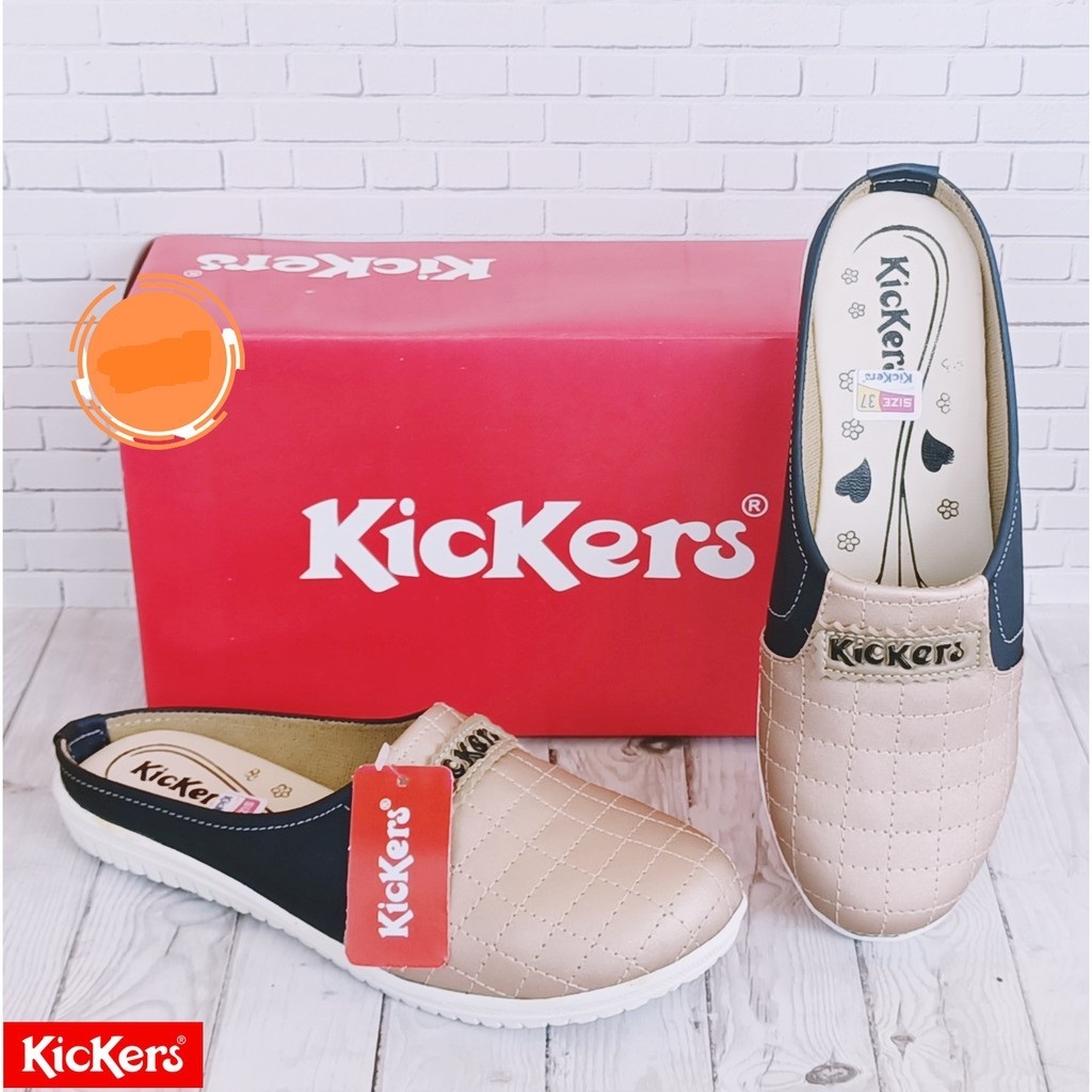 KAZOO' - Sepatu Selop Wanita Kotak Kombi - Sepatu Selop Wanita Kickress