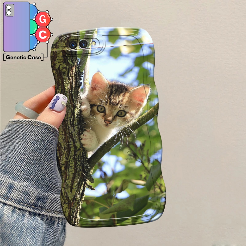 SOFTCASE GELOMBANG KARAKTER KUCING CUTE FOR OPPO A1K REALME C2 CASE MURAH RAJA CUSTOM CASE KEKINAN C