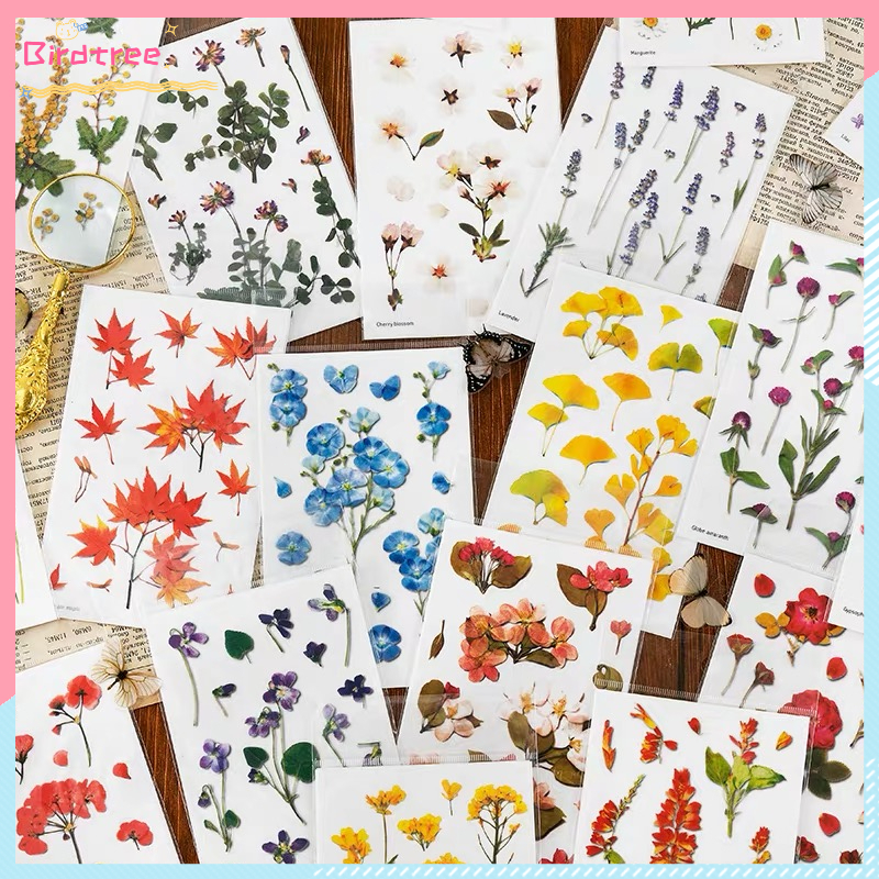 

[Readystock❤️COD]Stiker PVC Simulasi Kreatif Korea Bunga Transparan Dekorasi Piala Diary