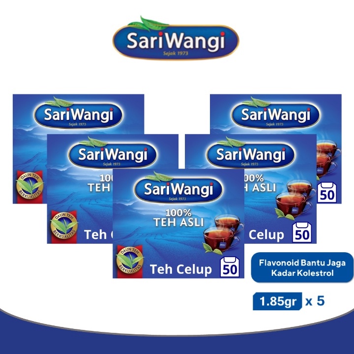 

[PRODUK ABDZQ82] Sariwangi Teh Hitam Asli 1.85g Isi 50 Multipack (Isi 5) 5233