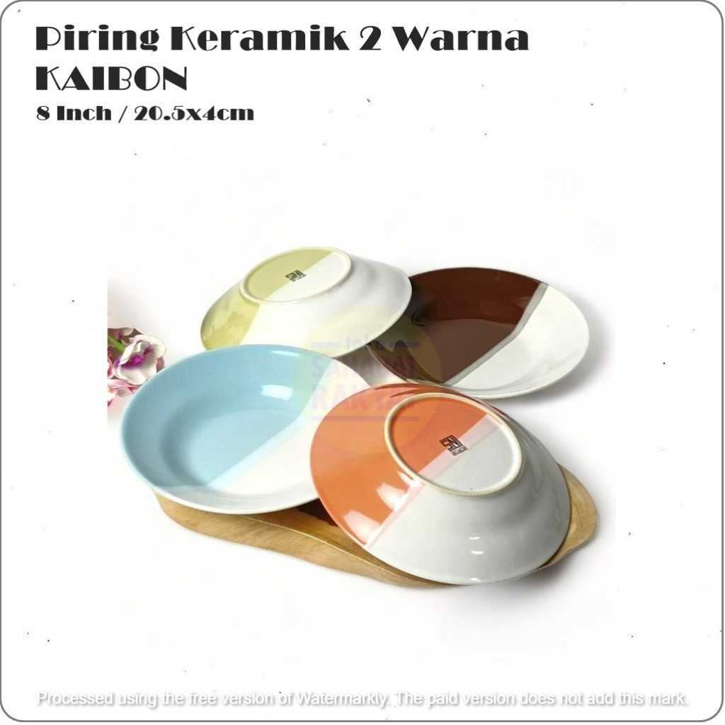 Piring Makan Piring Suvenir Keramik 2 Warna Kaibon 8 Inch SNI