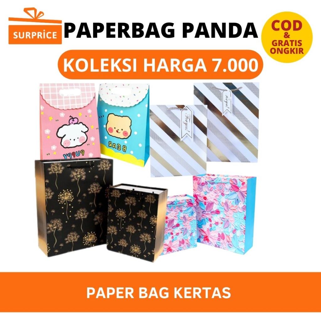 

[LIVE SPESIAL] Surprice Paperbag PANDA / Tas Kado / Tas Goodie Bag / Tas Souvenir