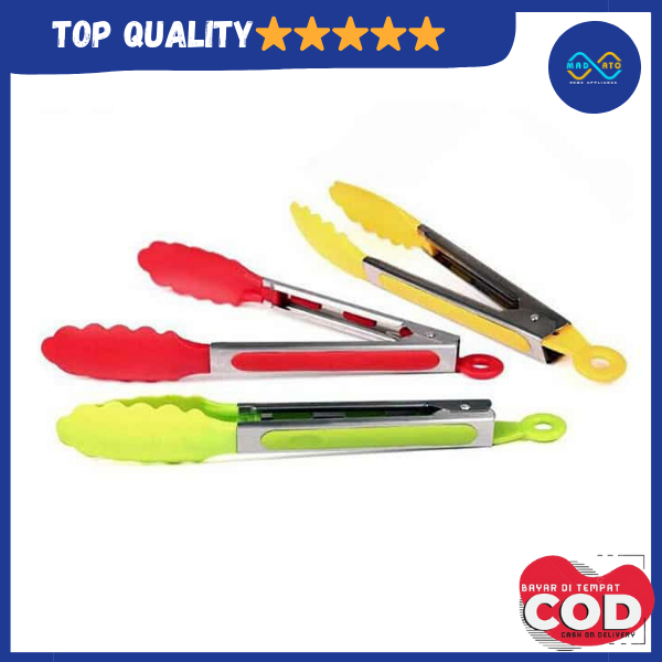 Alat Pencapit Makanan / Capitan Makanan / Food Tong Plastik + Stainless Serbaguna / Capitan Kue