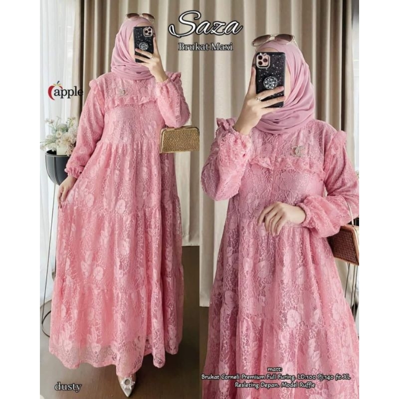 Gamis Brukat Premium Terbaru 2025 Brokat Mewah Elegan untuk Pesta atau Kondangan