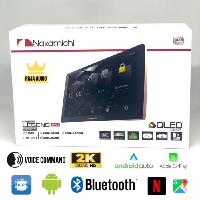 Nakamichi Legend MKII 4/64GB QLED Headunit Android - 9 inch