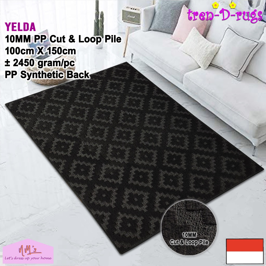 Tren-D-rugs Karpet tebal plush 3d timbul bulu halus alas lantai ruang tamu 100 cm x 150 cm - NMs