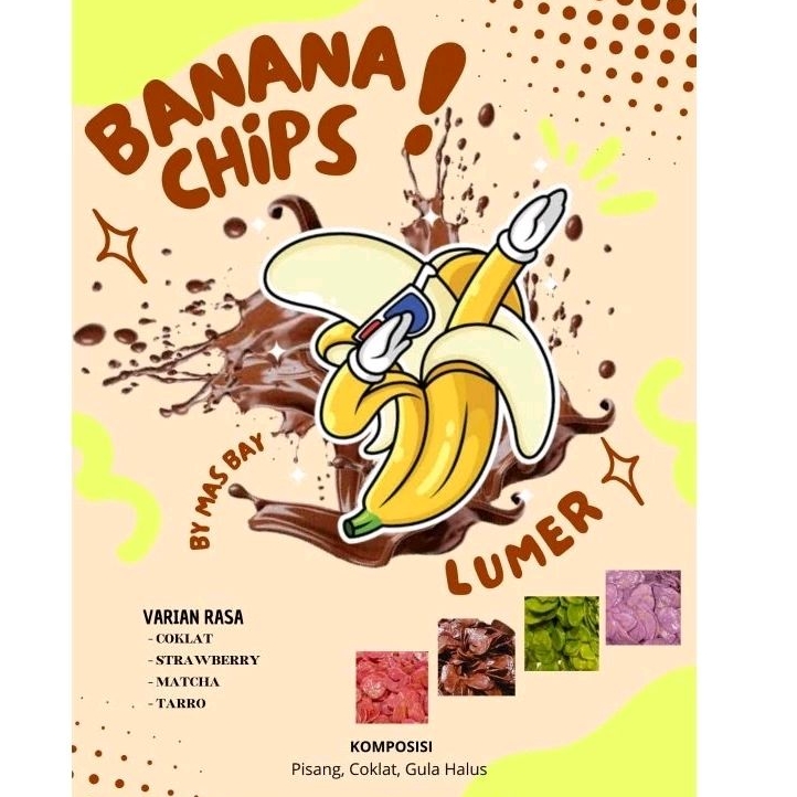 

BANANA CHIPS,, KRIPIK PISANG COKLAT LUMER 100GR