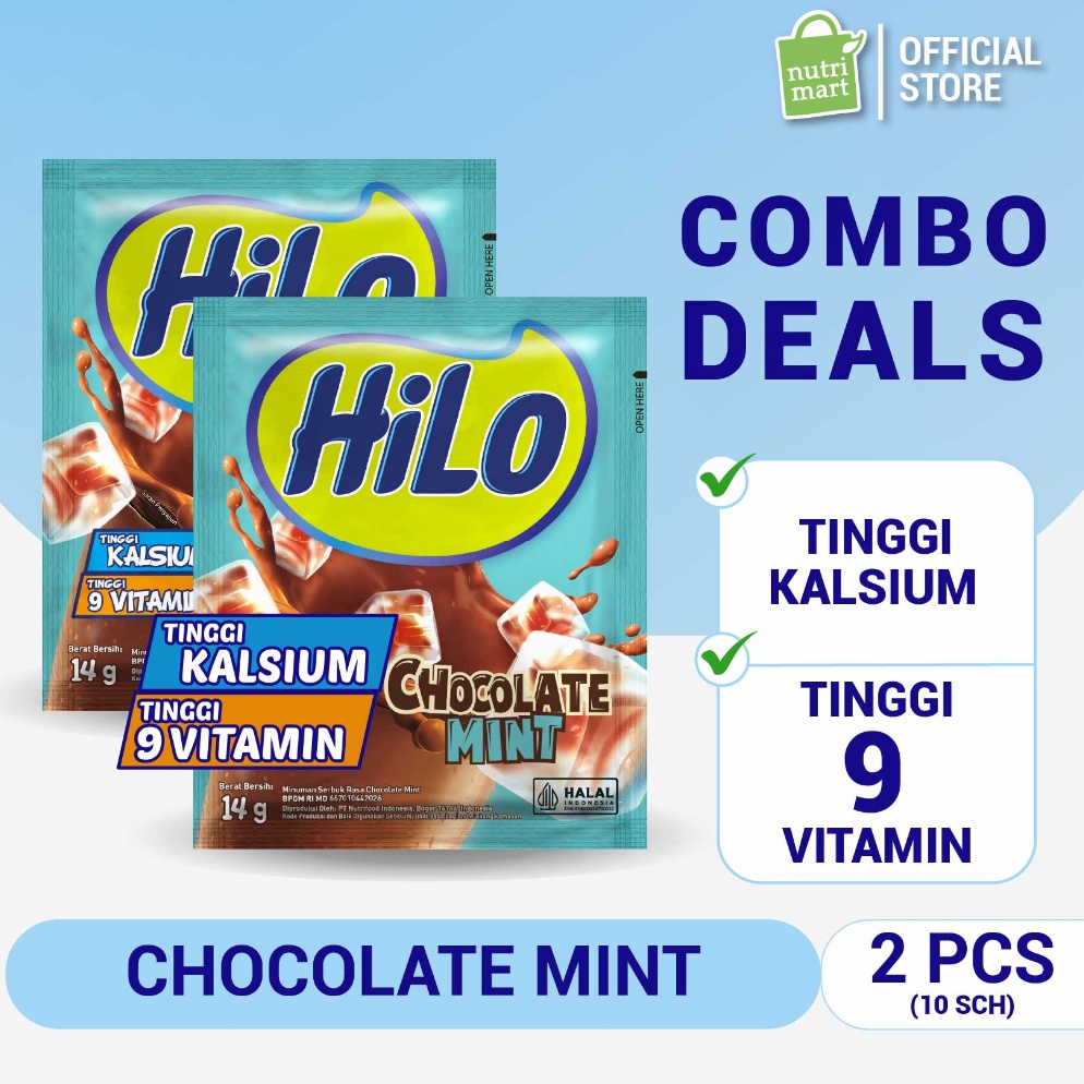 

EB8695 Twin Pack - HiLo Chocolate Mint 10 Sachet - Minuman dengan Cokelat Tinggi Kalsium Praktis dalam Sachet ✷Jual