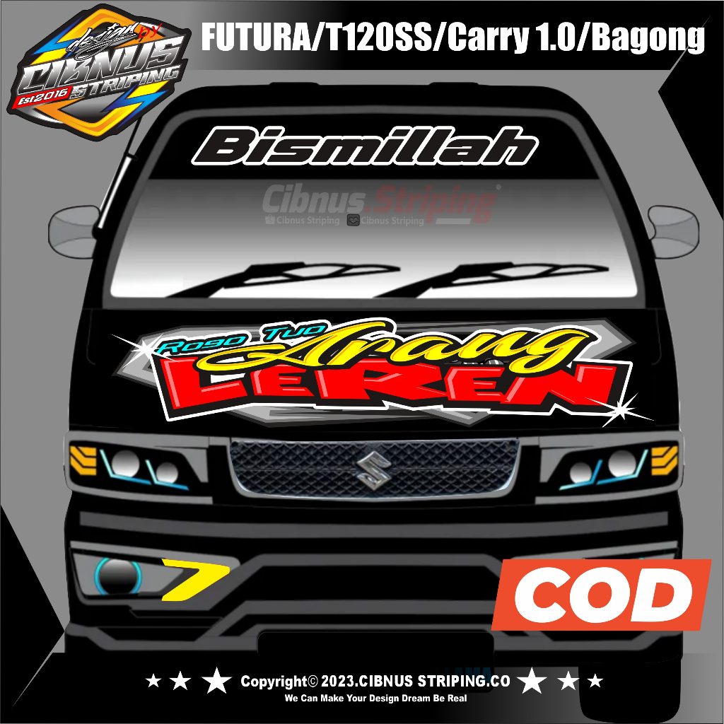 STIKER KABIN DEPAN MOBIL PICKUP T120SS/FUTURA/CARRY BAGONG
