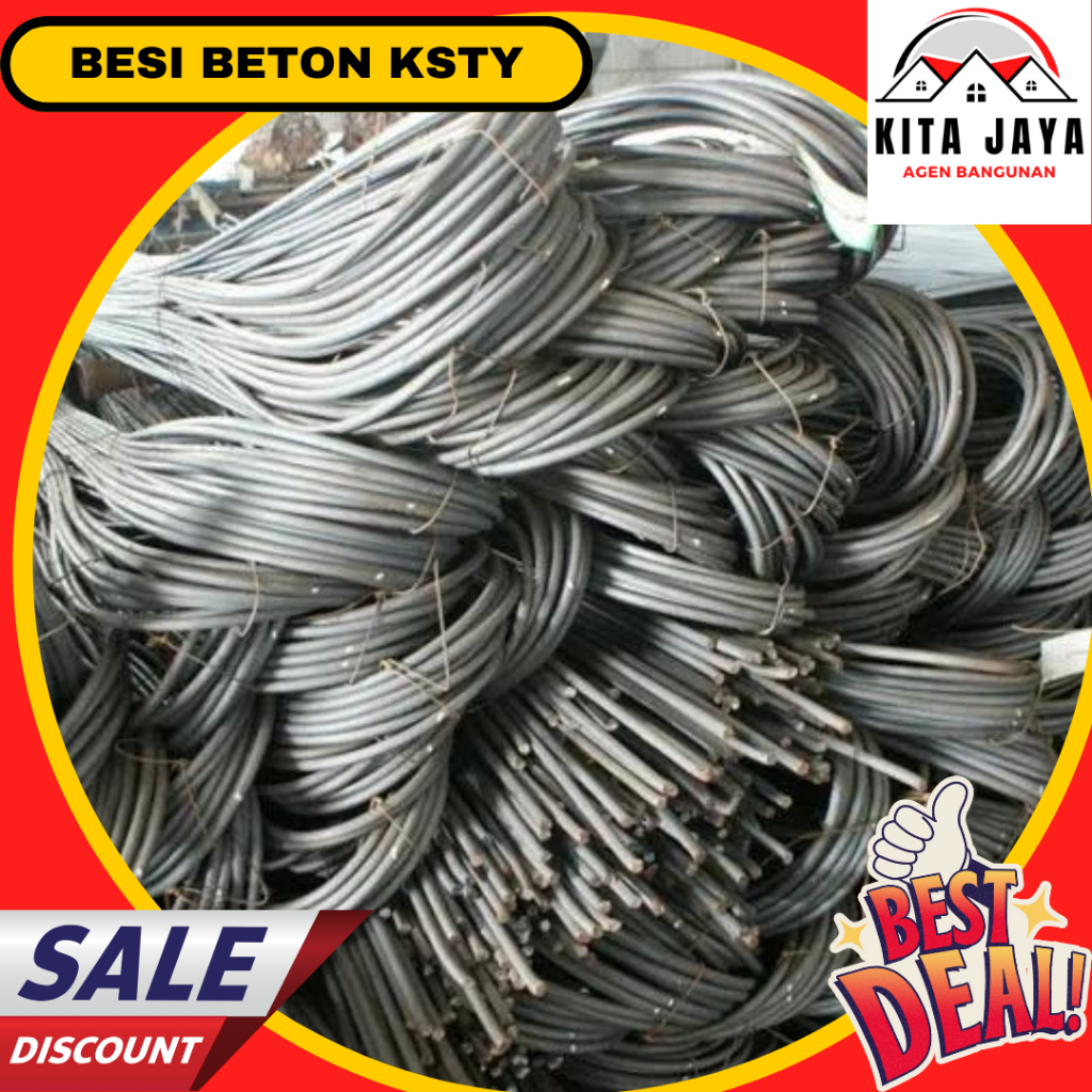 Besi Beton/Behel Polos 6,8,10,12MM KSTY SNI Sertifikat/13,16,19MM ULIR