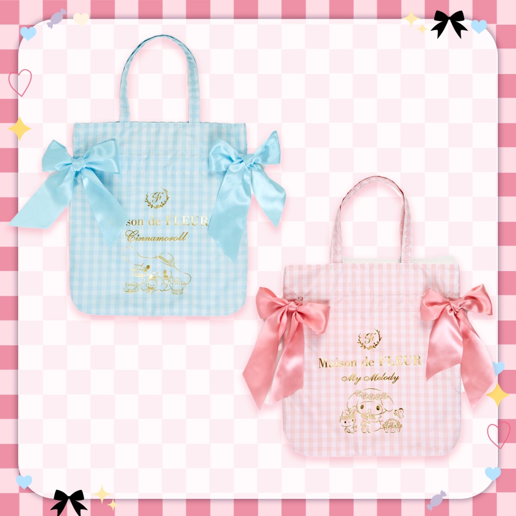 BALMUTLUCU | Tote Bag Ribbon Charm Cinnamoroll My Melody | Tas Kerja Sekolah Tas Tenteng Wanita Kara