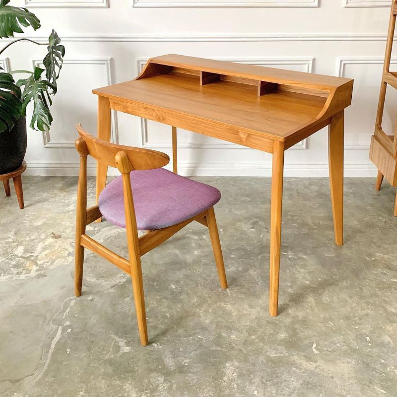 meja kursi belajar meja kantor meja tulis retro vintage minimalis kayu jati jepara