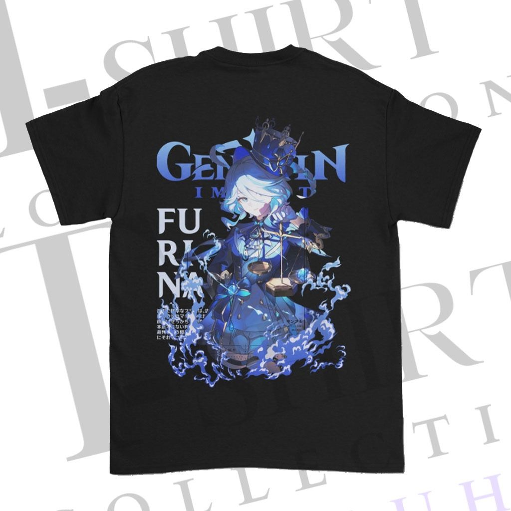 Kaos Distro Pria Sablon DTF GENSHI IMPACT FURINA Kaos Anime Bahan Combed 30s T-Shirt collection Galu