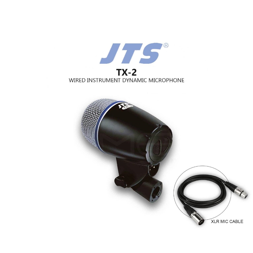 Mic Drum JTS TX2 Microphone Bass Drum BONUS Kabel Canon XLR TX 2 TX-2