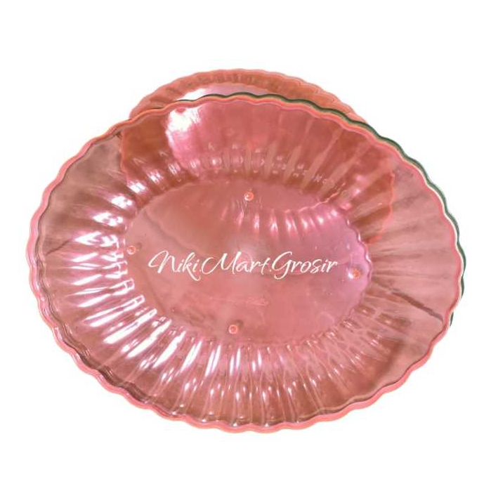 (12) Piring Oval Kerang Besar Bening / Lengser Oval Kerang Besar