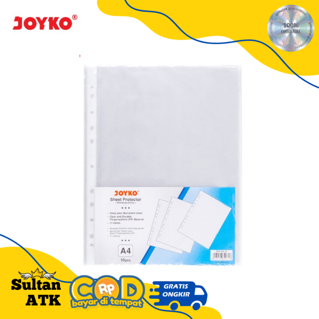 

PLASTIK PP POCKET A4 / SHEET PROTECTOR JOYKO SHP-202-10 A4