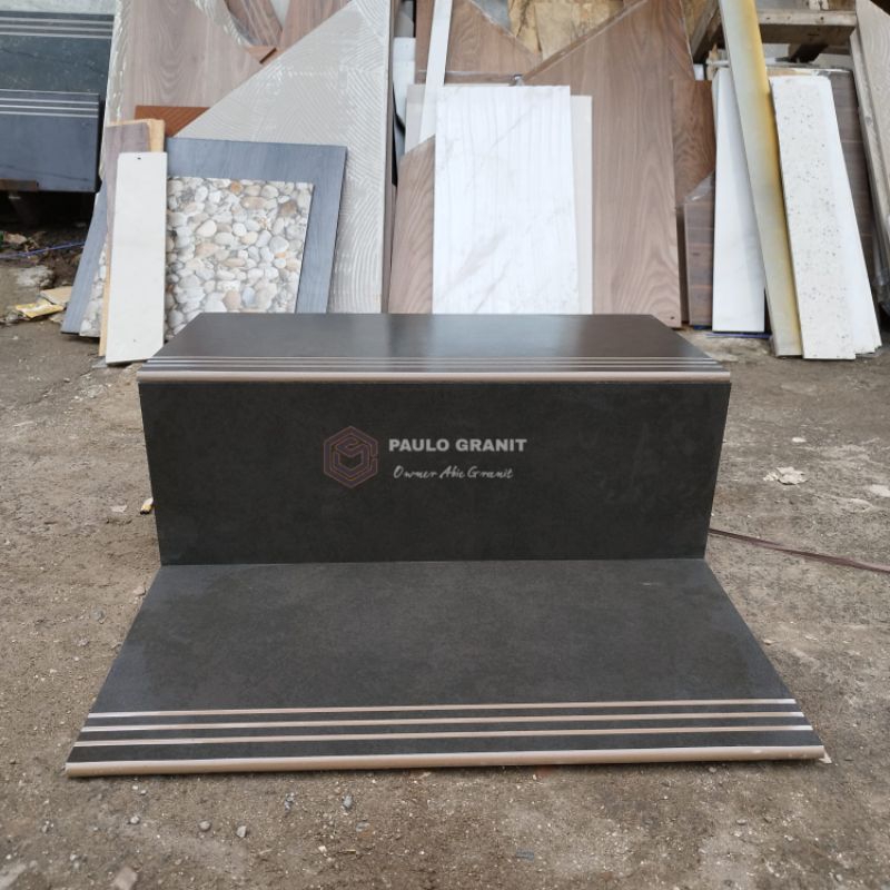granit tangga dop Cemento Black UK 30×60&20×60 1set